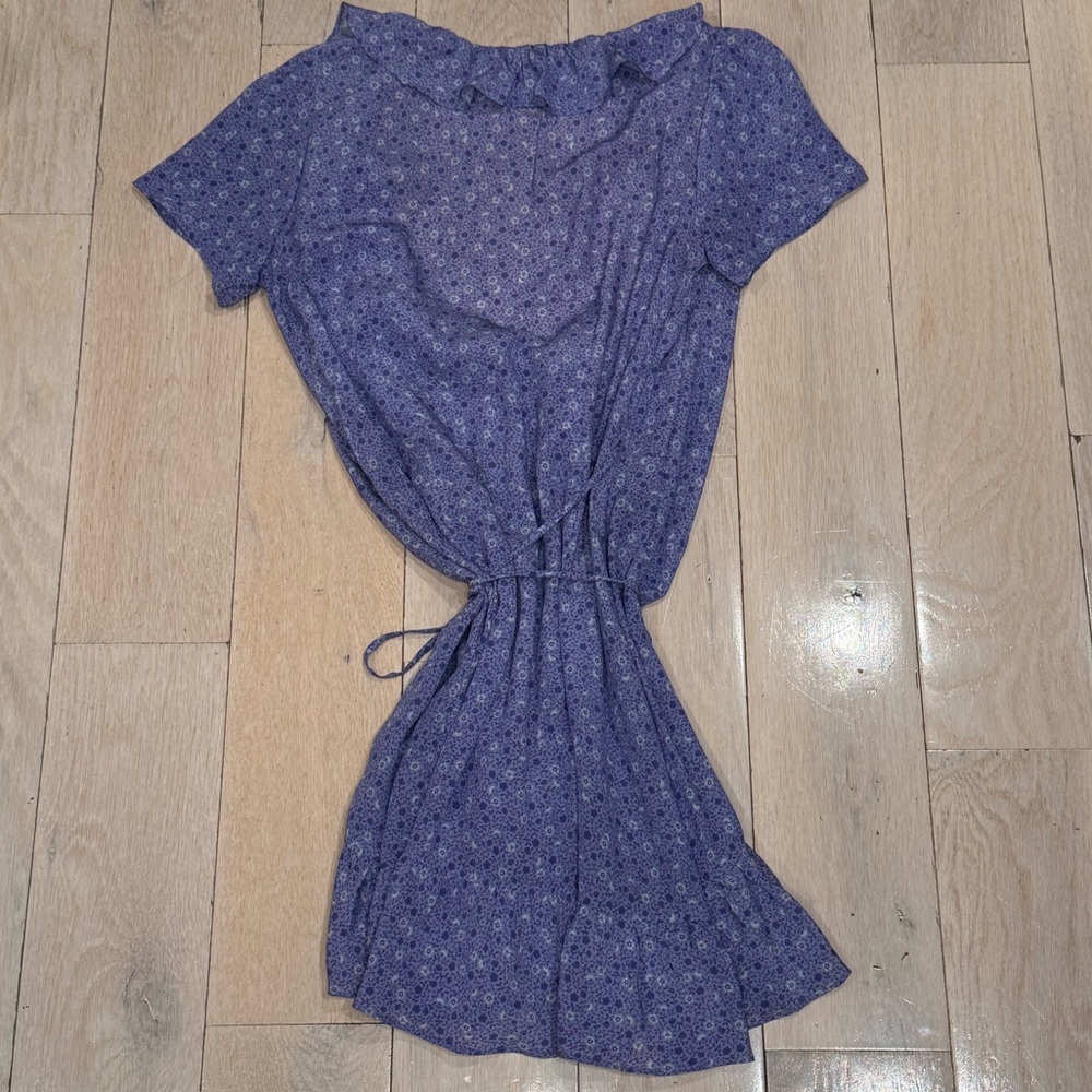 Realisation Par Lavender Floral Mini Wrap Dress with Ruffles sz Small - Picture 4 of 7